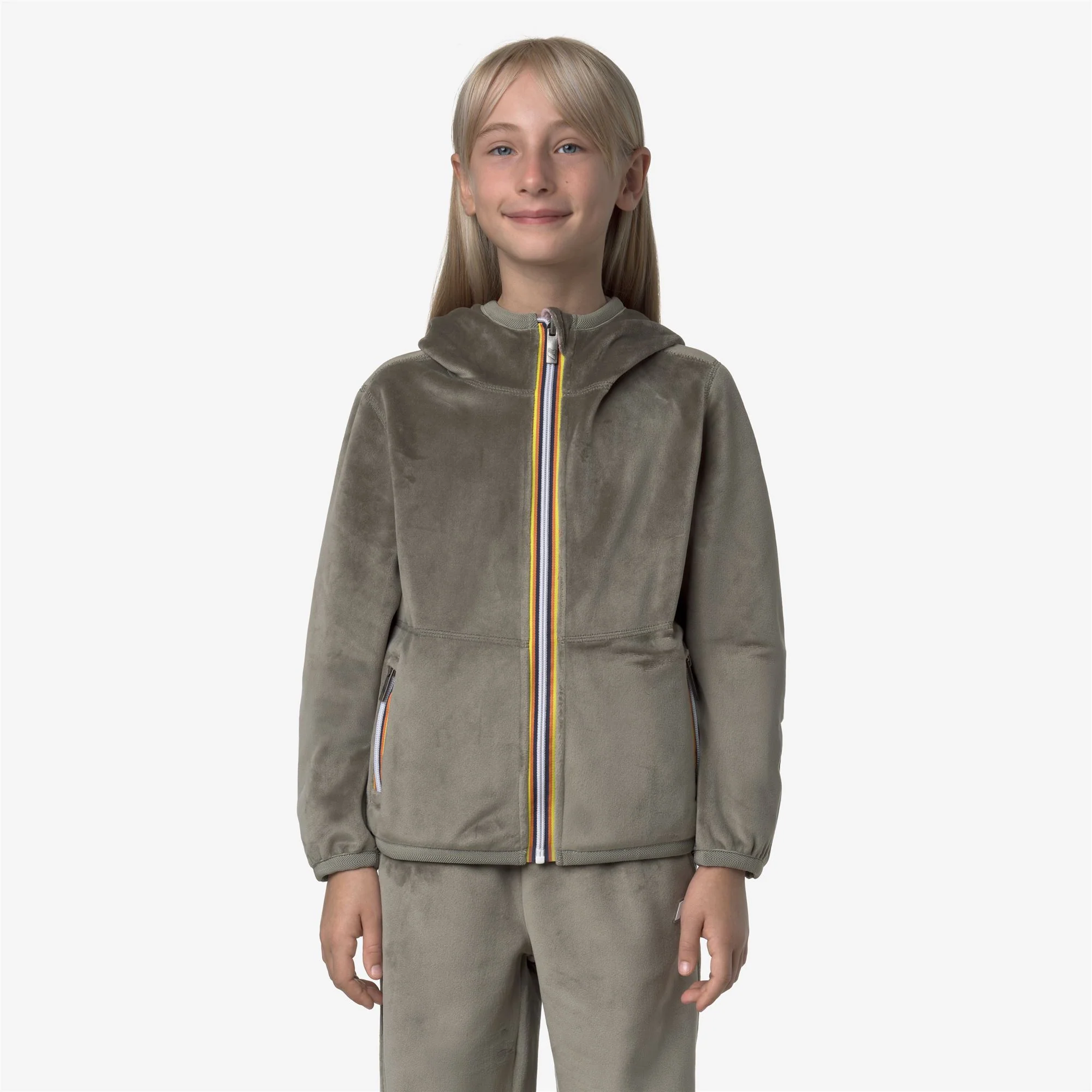 P. LILY VELOUR POLAR REVERSIBLE - Fleece - Jacket - Girl - GREEN OAK-ROSE PINKISH - Image 6