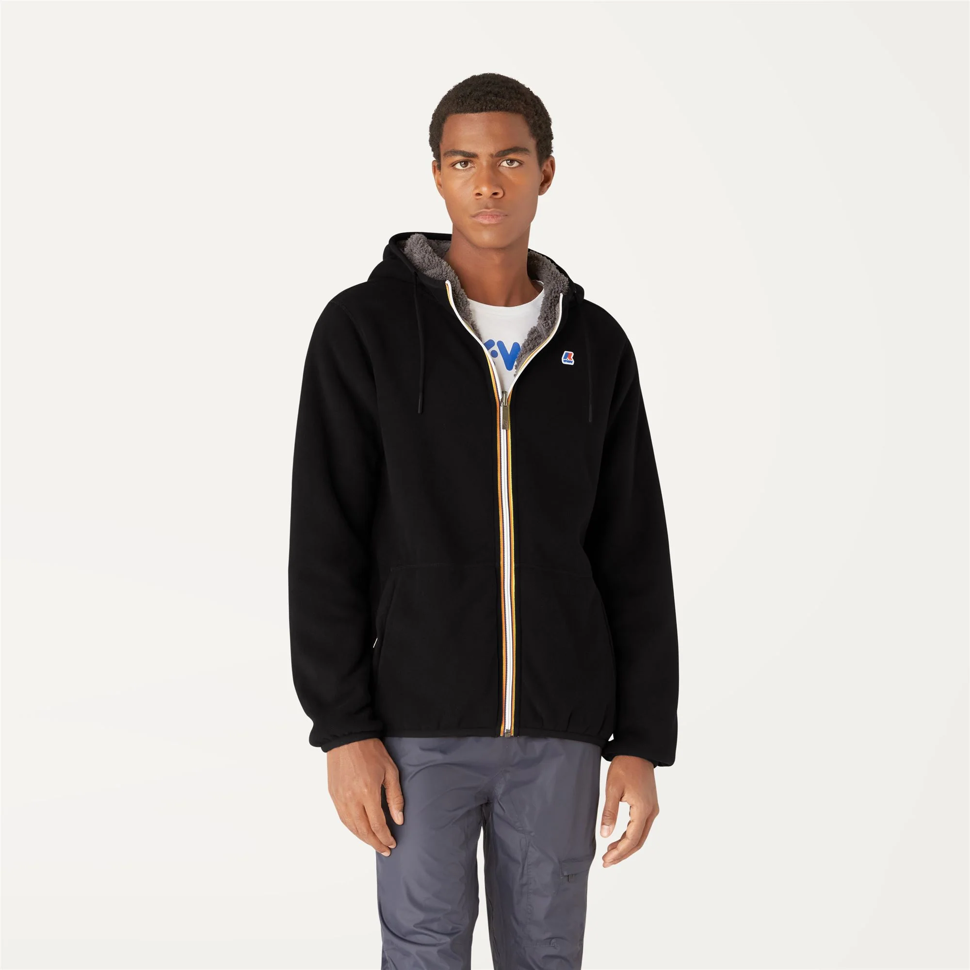 JACQUES POLAR REVERSIBLE - Fleece - Jacket - Man - BLACK PURE-GREY SMOKED - Image 6