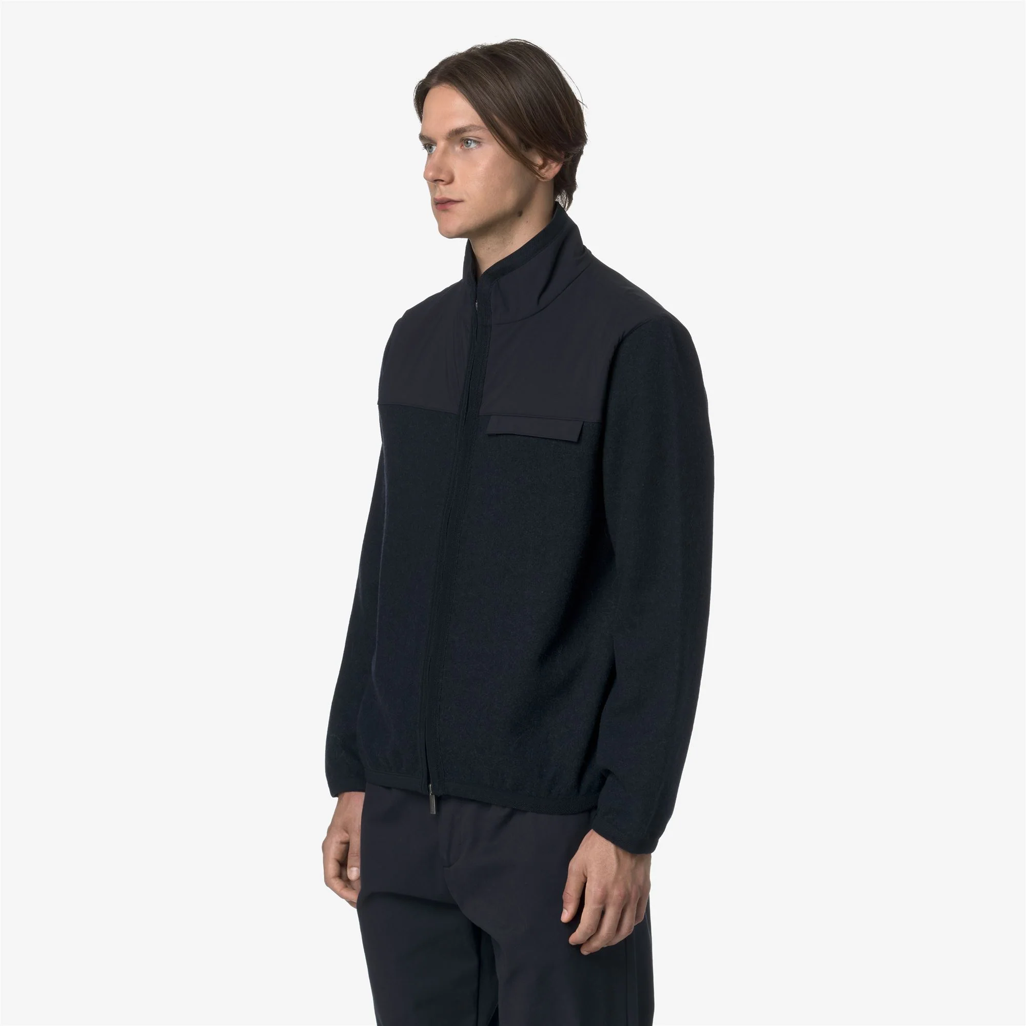 NOYERS WOOL NYLON MIX - Fleece - Pull Over - Man - BLUE DEPTH-BLUE AIRFORCE