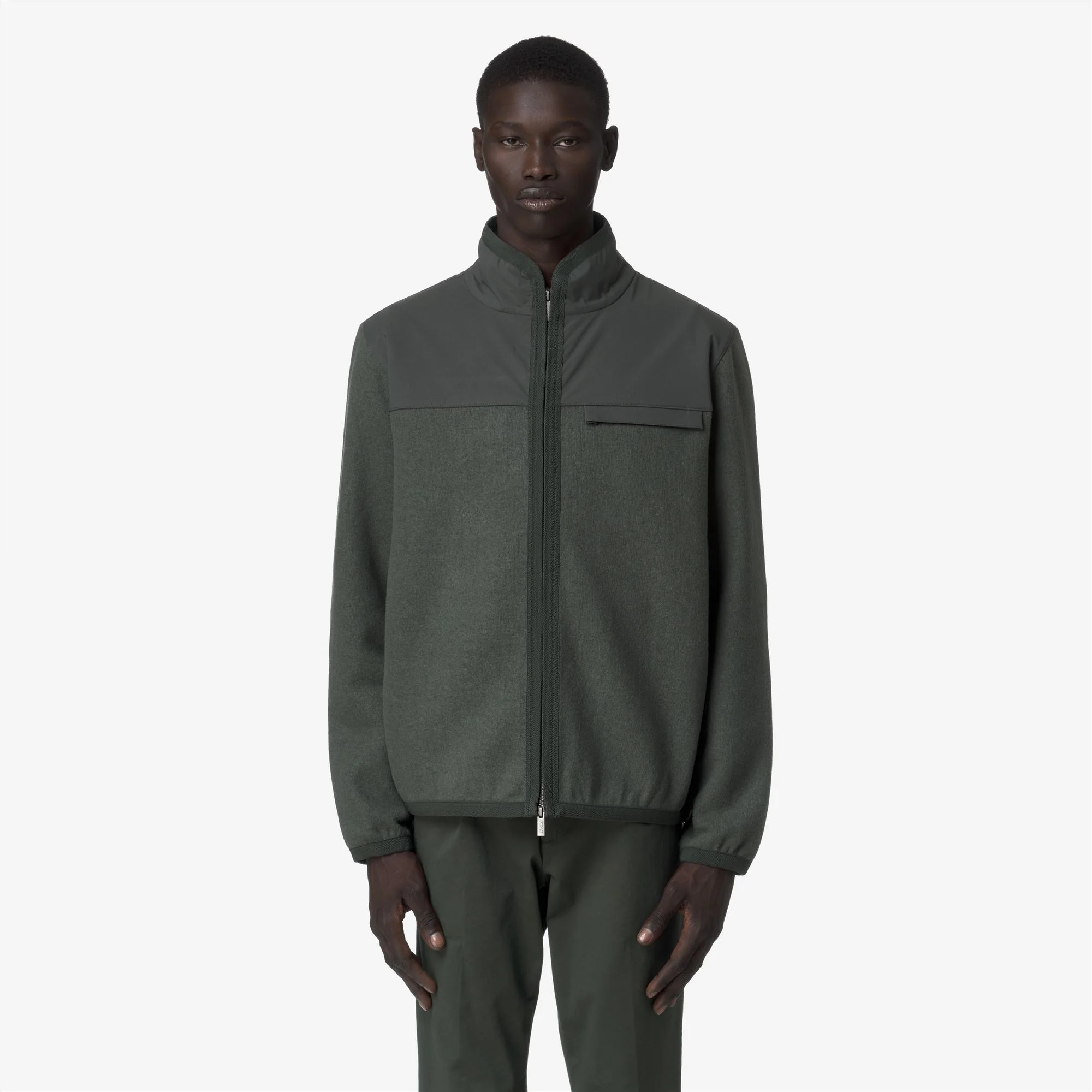 NOYERS WOOL NYLON MIX - Fleece - Pull Over - Man - GREEN BLACKISH-BLUE AIRFORCE - Image 4