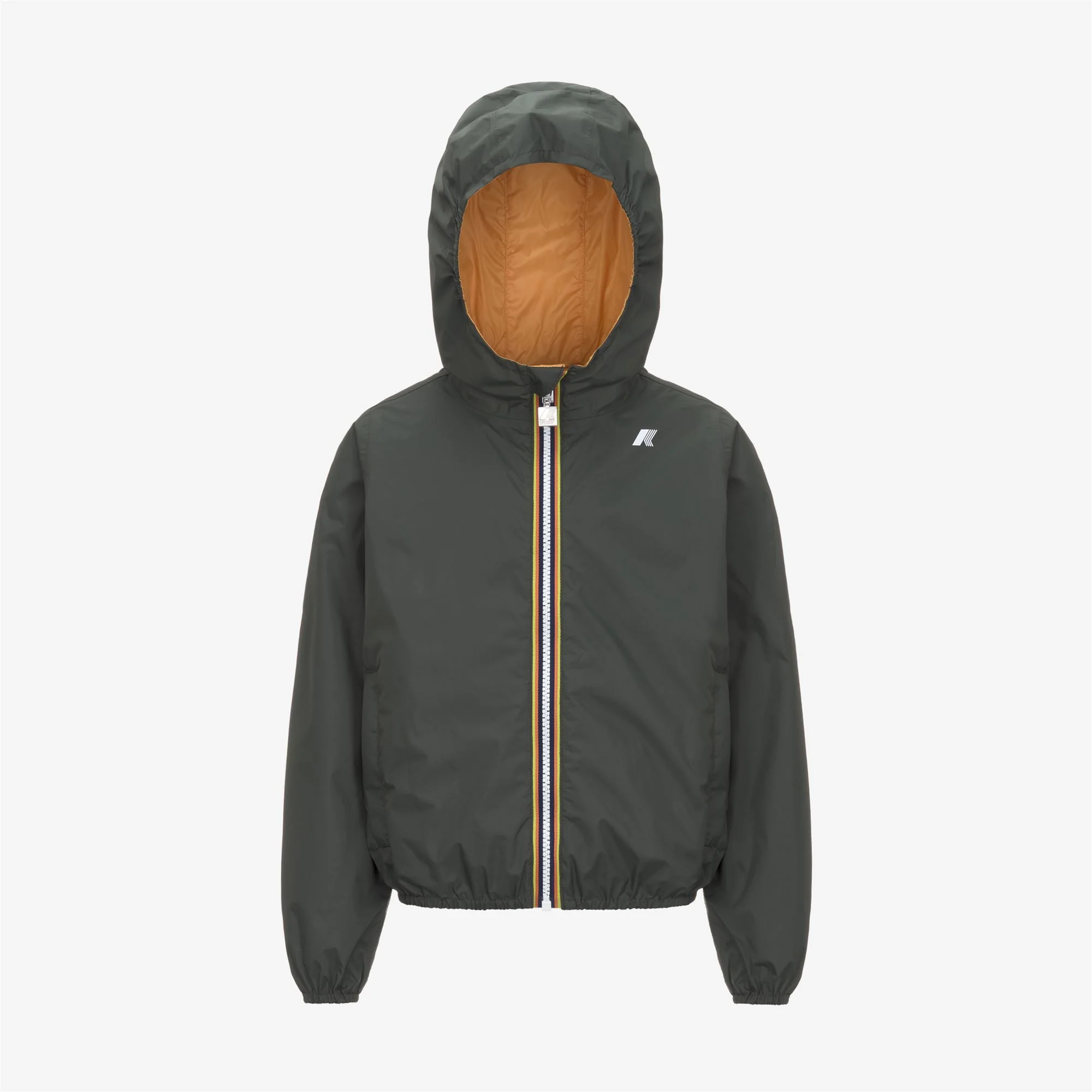 P. JAKE PLUS.2 REVERSIBLE - Jackets - Short - Boy - GREEN BLACKISH-ORANGE AMBER