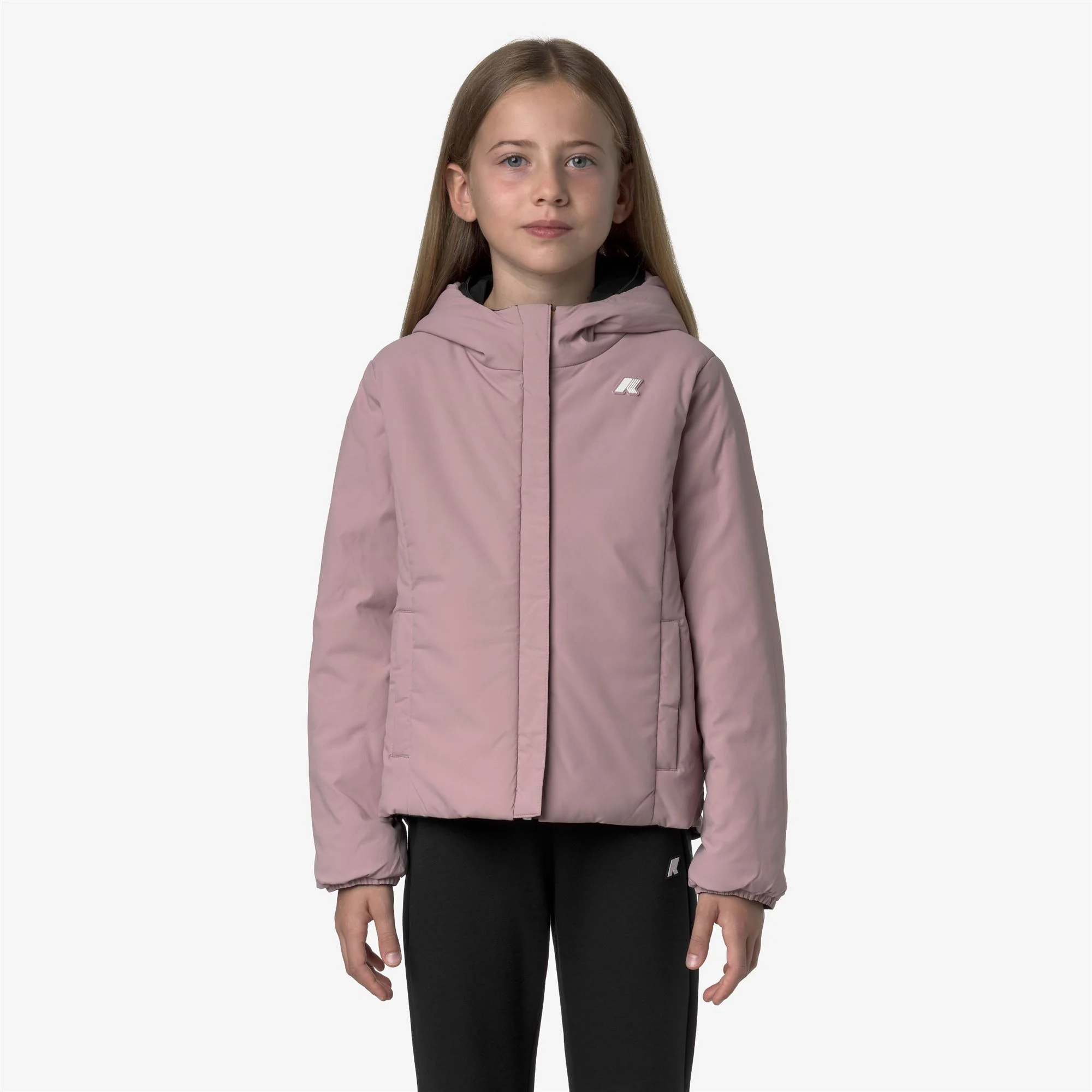 P. LILY ST WARM REVERSIBLE - Jackets - Short - Girl - BLACK PURE-ROSE PINKISH - Image 2