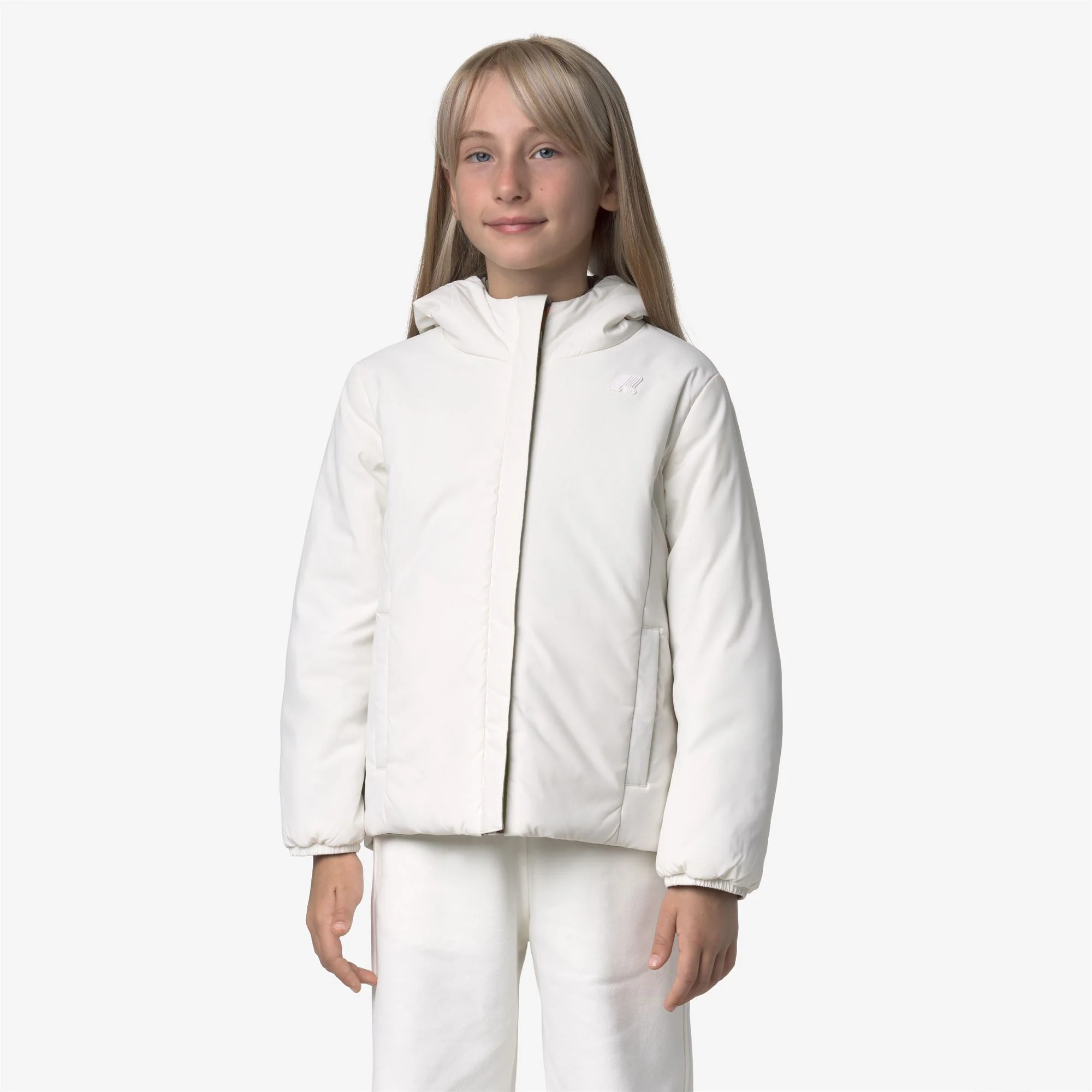 P. LILY ST WARM REVERSIBLE - Jackets - Short - Girl - GREEN OAK-WHITE GARDENIA