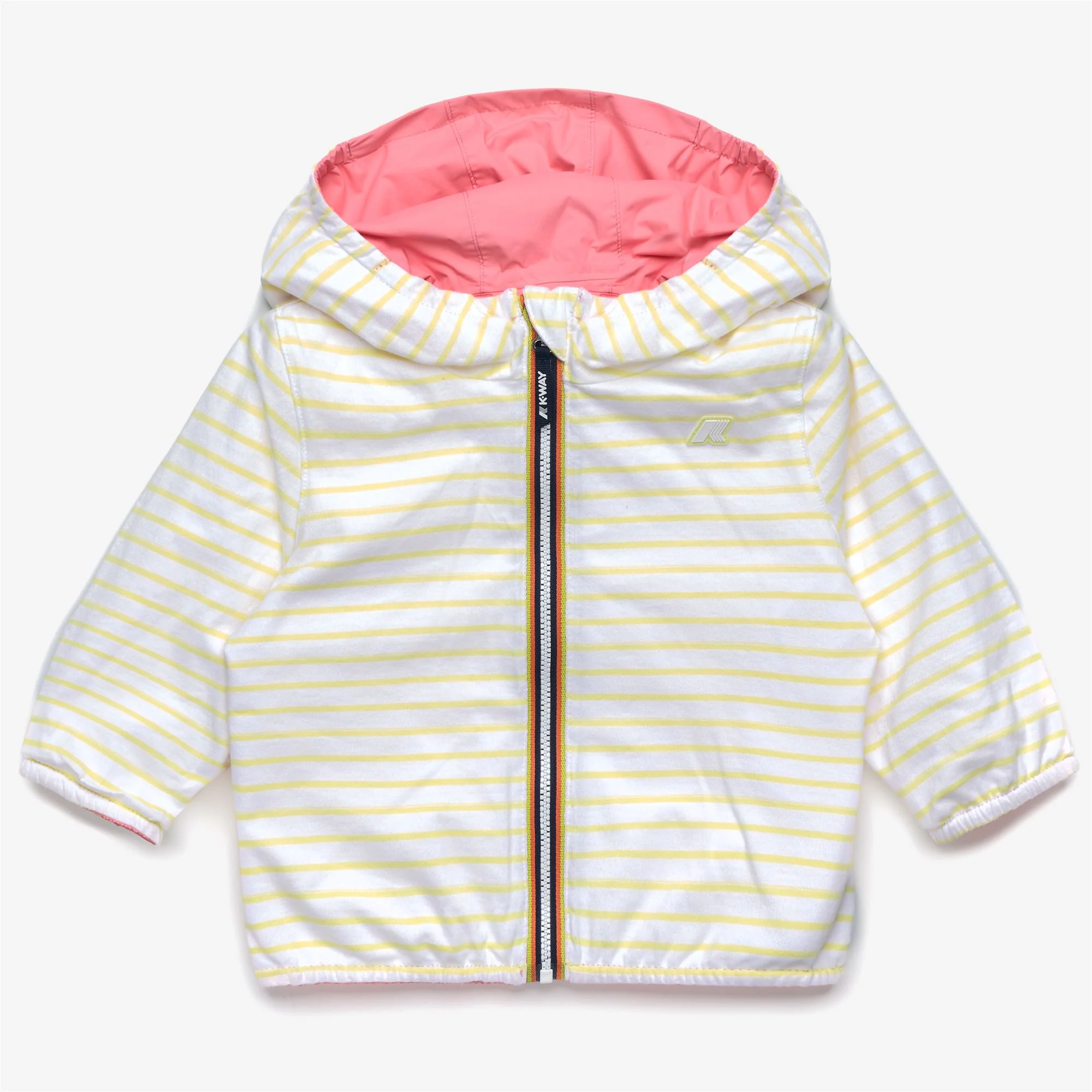 E. JAKE PLUS.2 JERSEY REVERSIBLE - Jackets - Short - Kid unisex - PINK GERANIUM-WHITE-YELLOW LIME