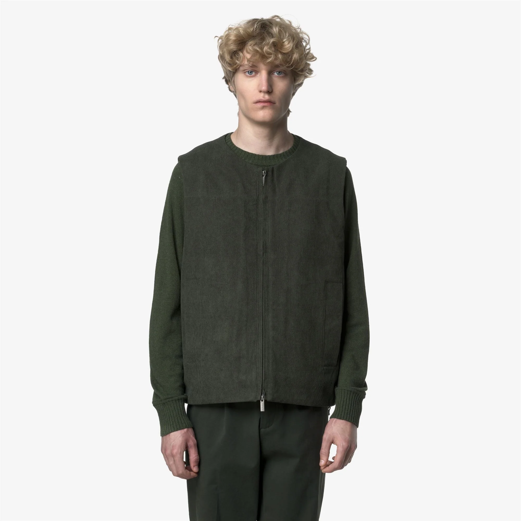 BARRY CORDUROY - Jackets - Vest - Man - GREEN BLACKISH-TARTAN COMBO - Image 6