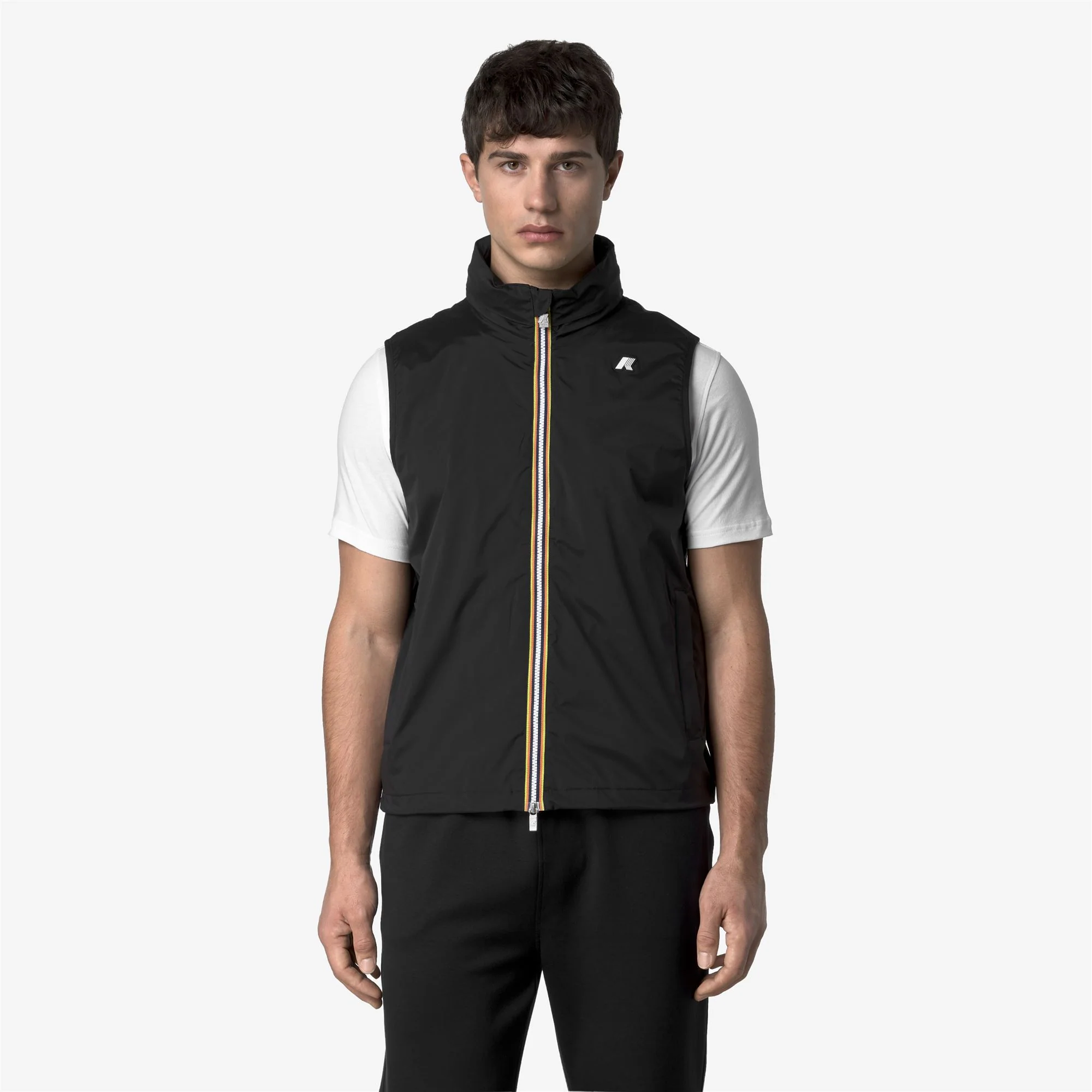 VALEN STRETCH NYLON JERSEY - Jackets - Vest - Man - BLACK PURE