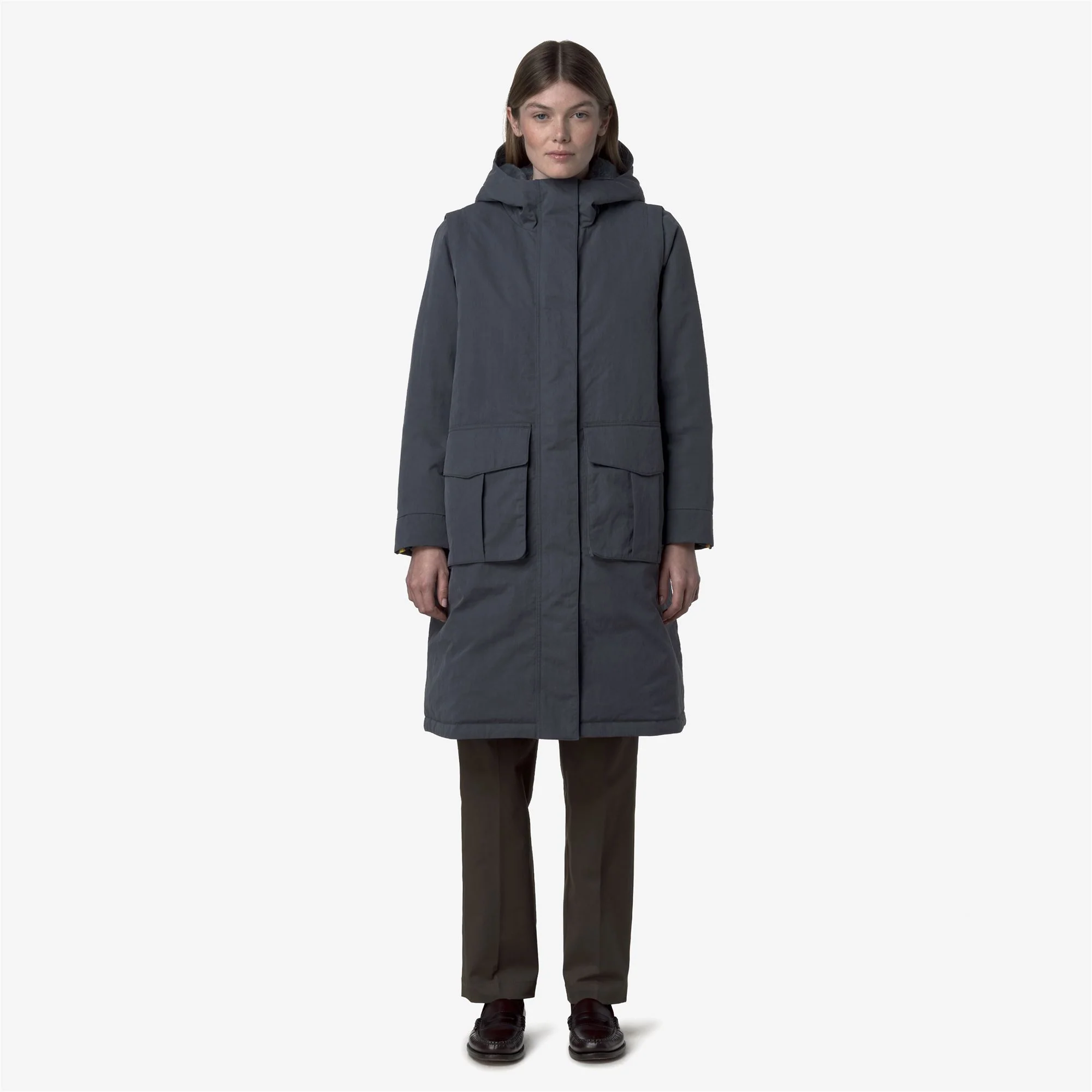 BRUNIL COTTON FEEL - Jackets - Long - Woman - BLUE AIRFORCE-BLUE AIRFORCE FUR