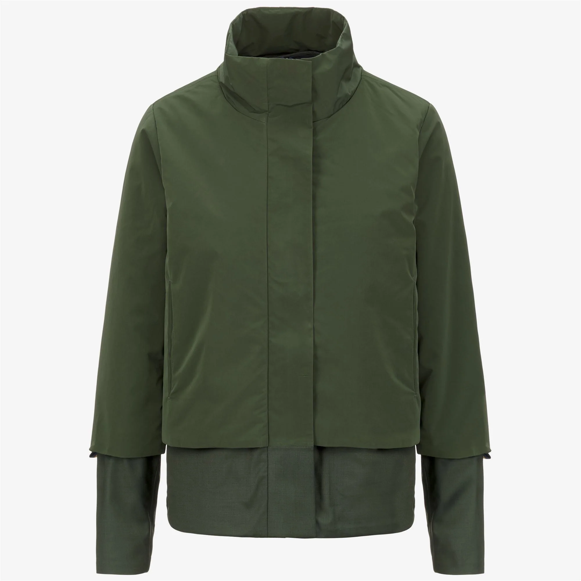 ISAN WOOL NYLON MIX - Jackets - Short - Woman - GREEN BLACKISH COMBO - Image 3