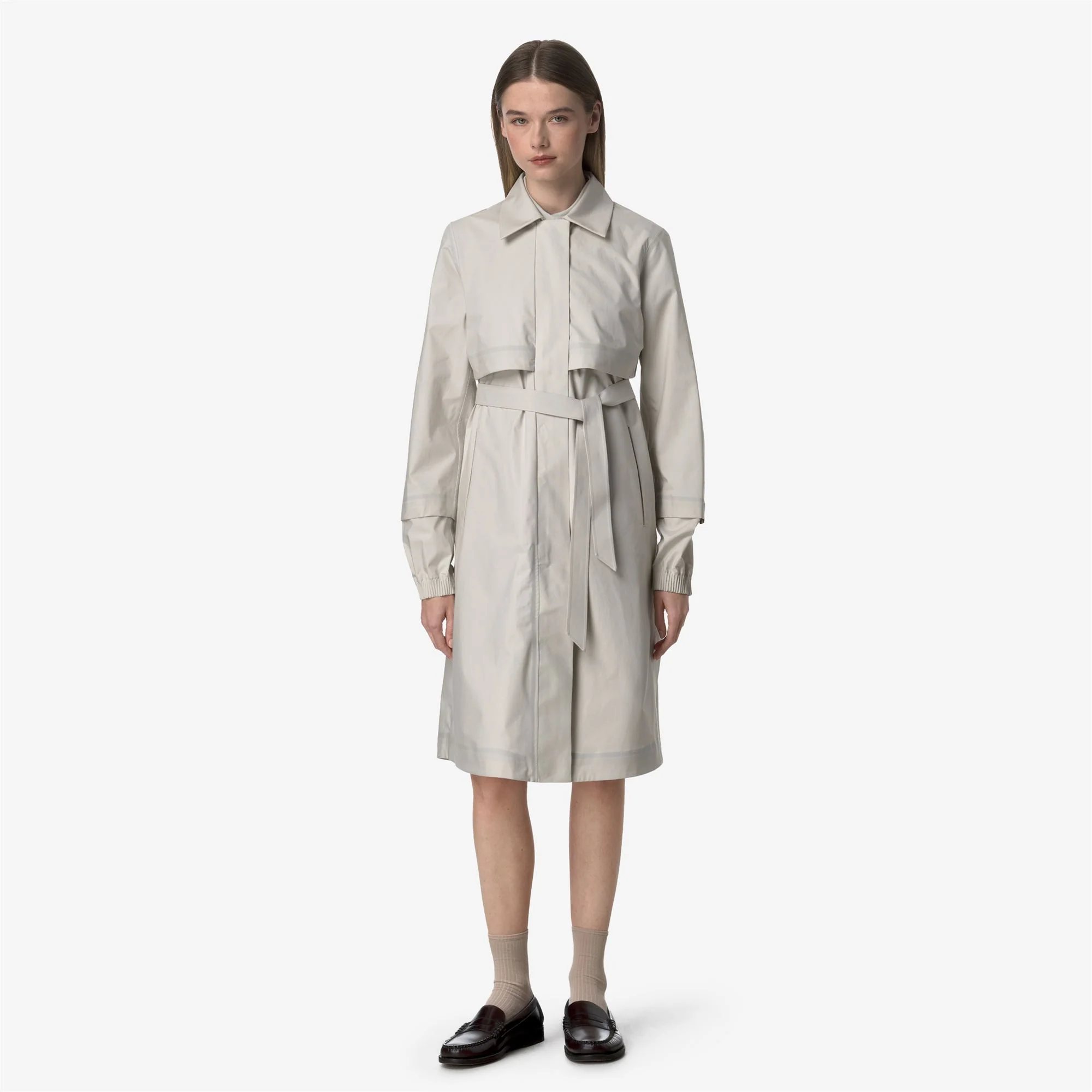 JESY 3L POPLIN - Jackets - Long - Woman - BEIGE LT-WHITE