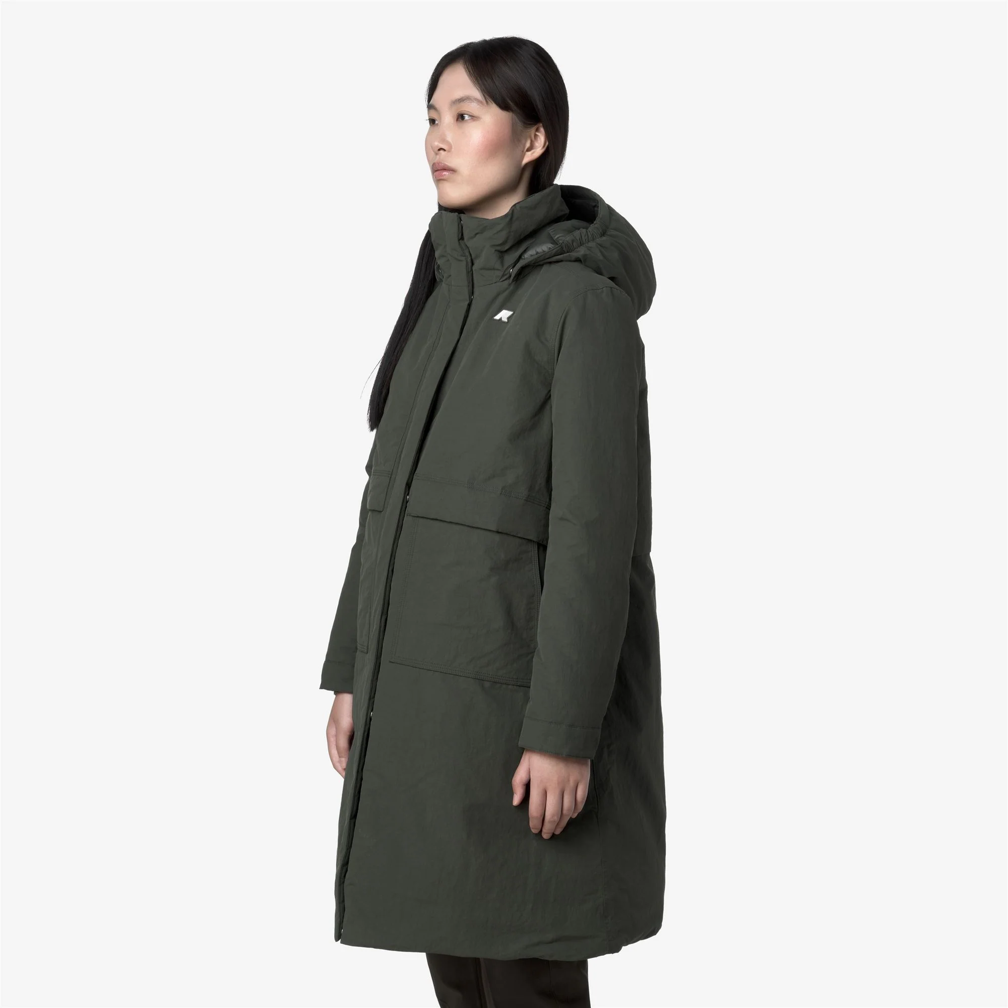 KALISHA WARM COTTON NYLON - Jackets - Long - Woman - GREEN BLACKISH - Image 3