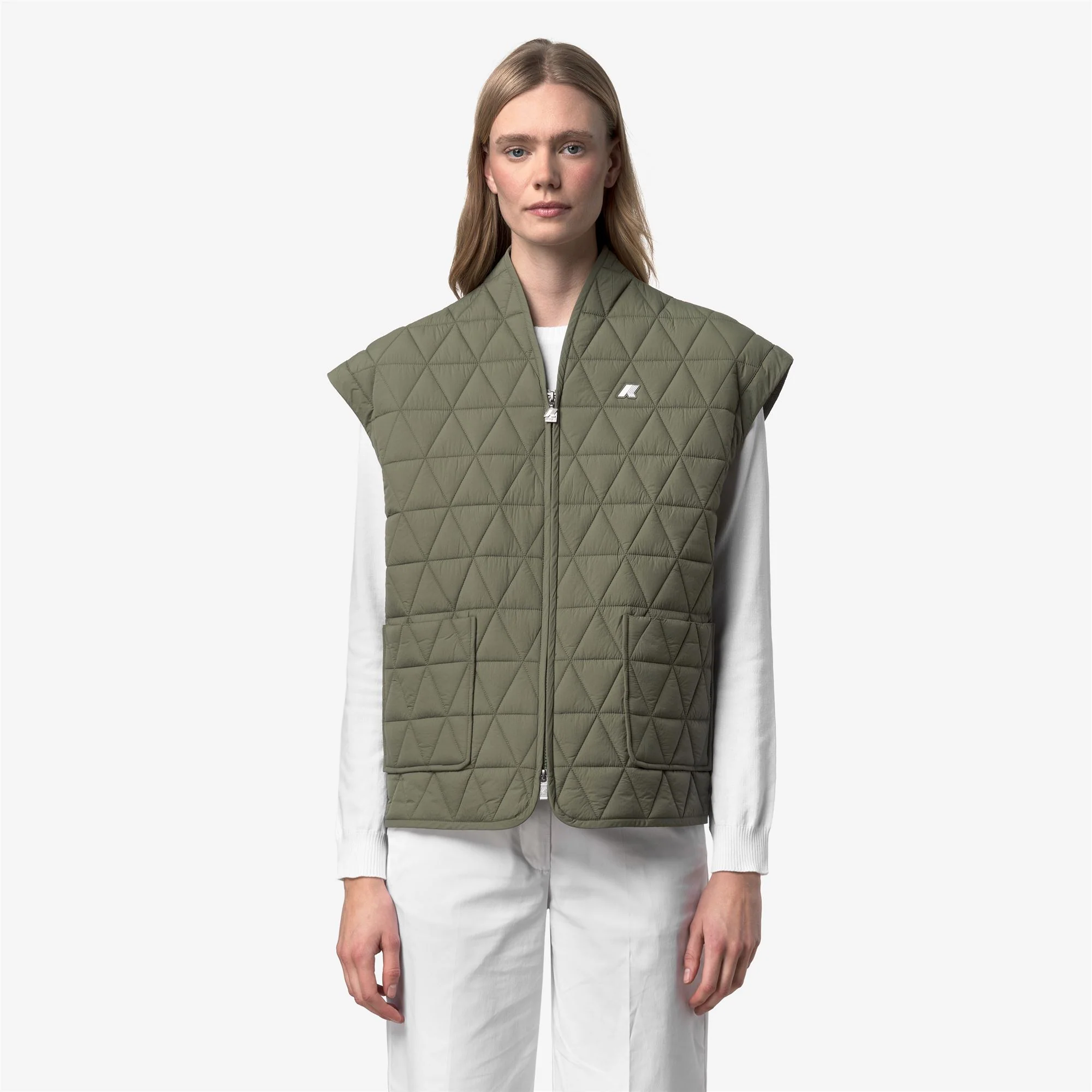 SALOIRE DIAMOND QUILTED WARM AF - Jackets - Short - Woman - GREEN LICHEN - Image 3