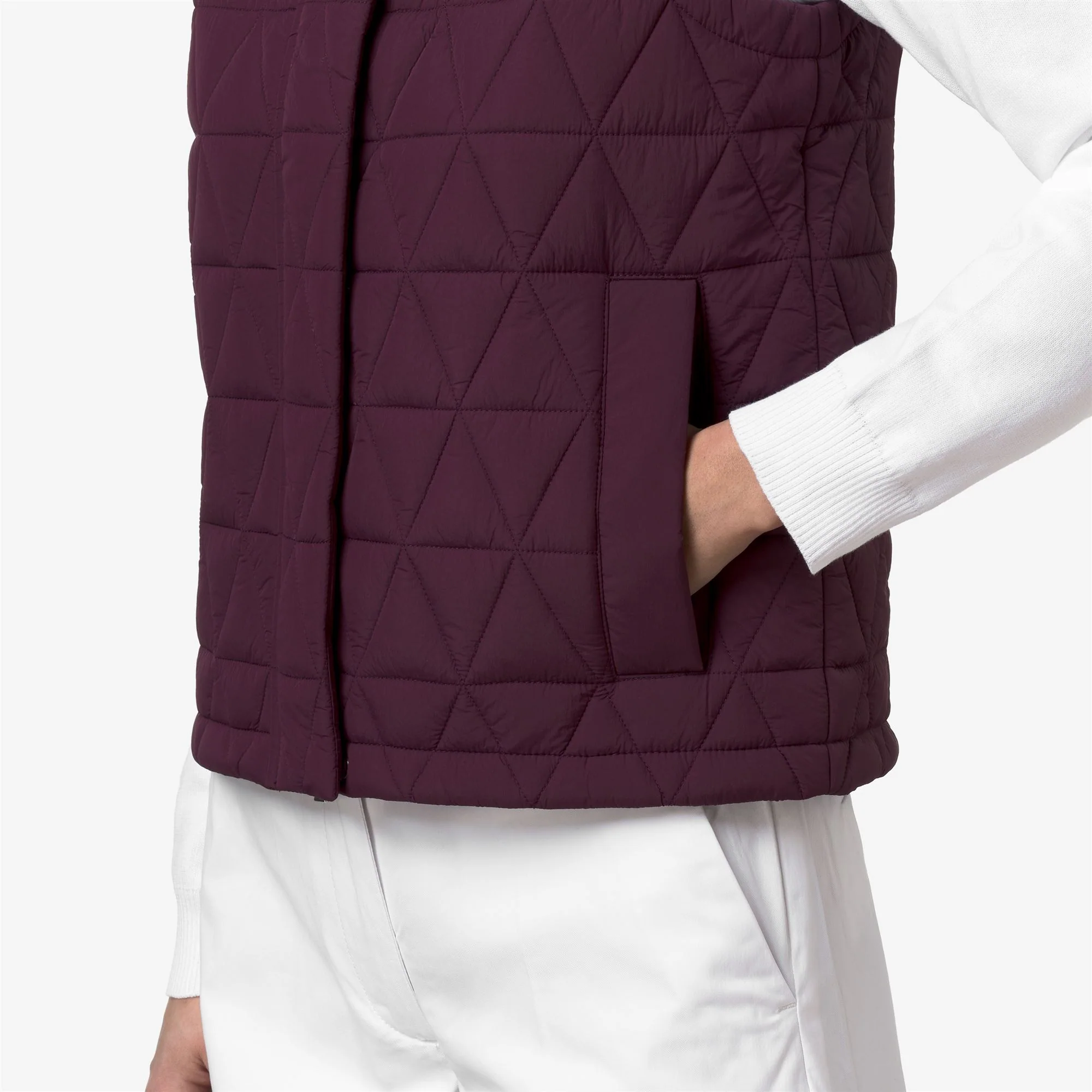 SATINE DIAMOND QUILTED WARM - Jackets - Vest - Woman - VIOLET MAUVE WINE - Image 5