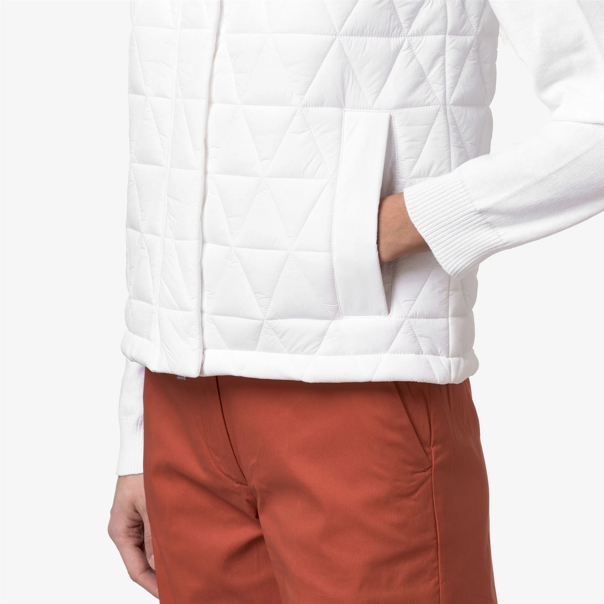SATINE DIAMOND QUILTED WARM - Jackets - Vest - Woman - WHITE