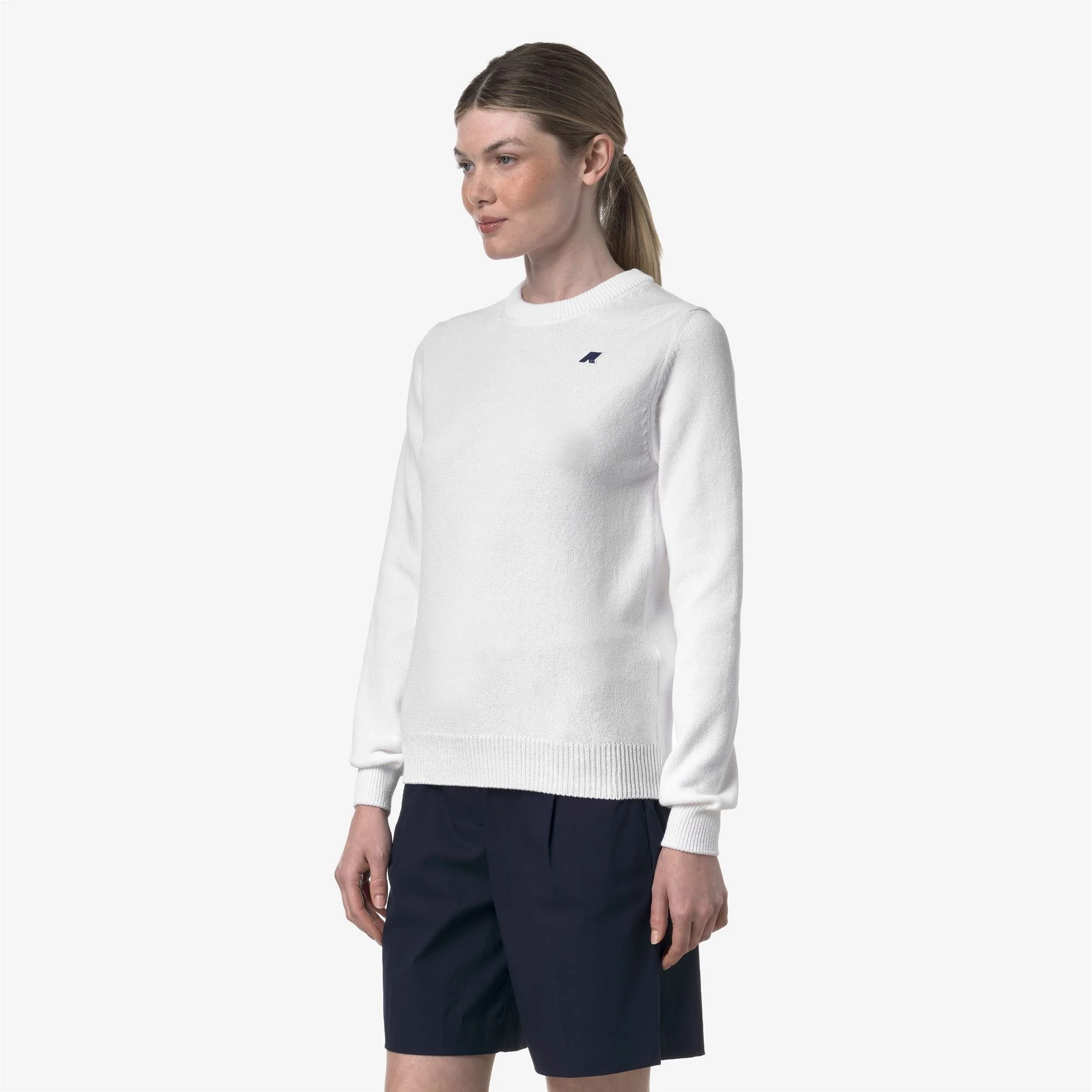 ABBIS MIX COTTON GOLF - KNITWEAR - Pull Over - Woman - WHITE BRIGHT