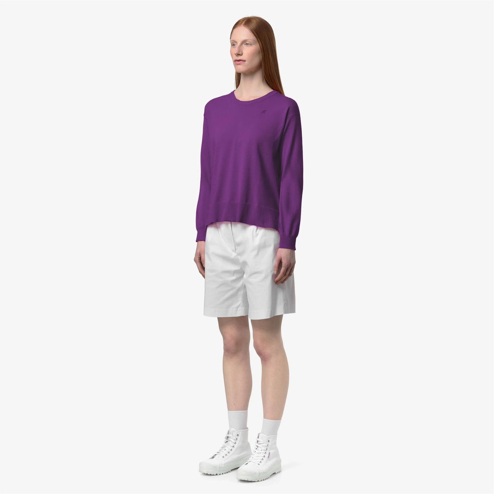 DOMITINE COTTON PS - KNITWEAR - Pull Over - Woman - BRIGHT VIOLET