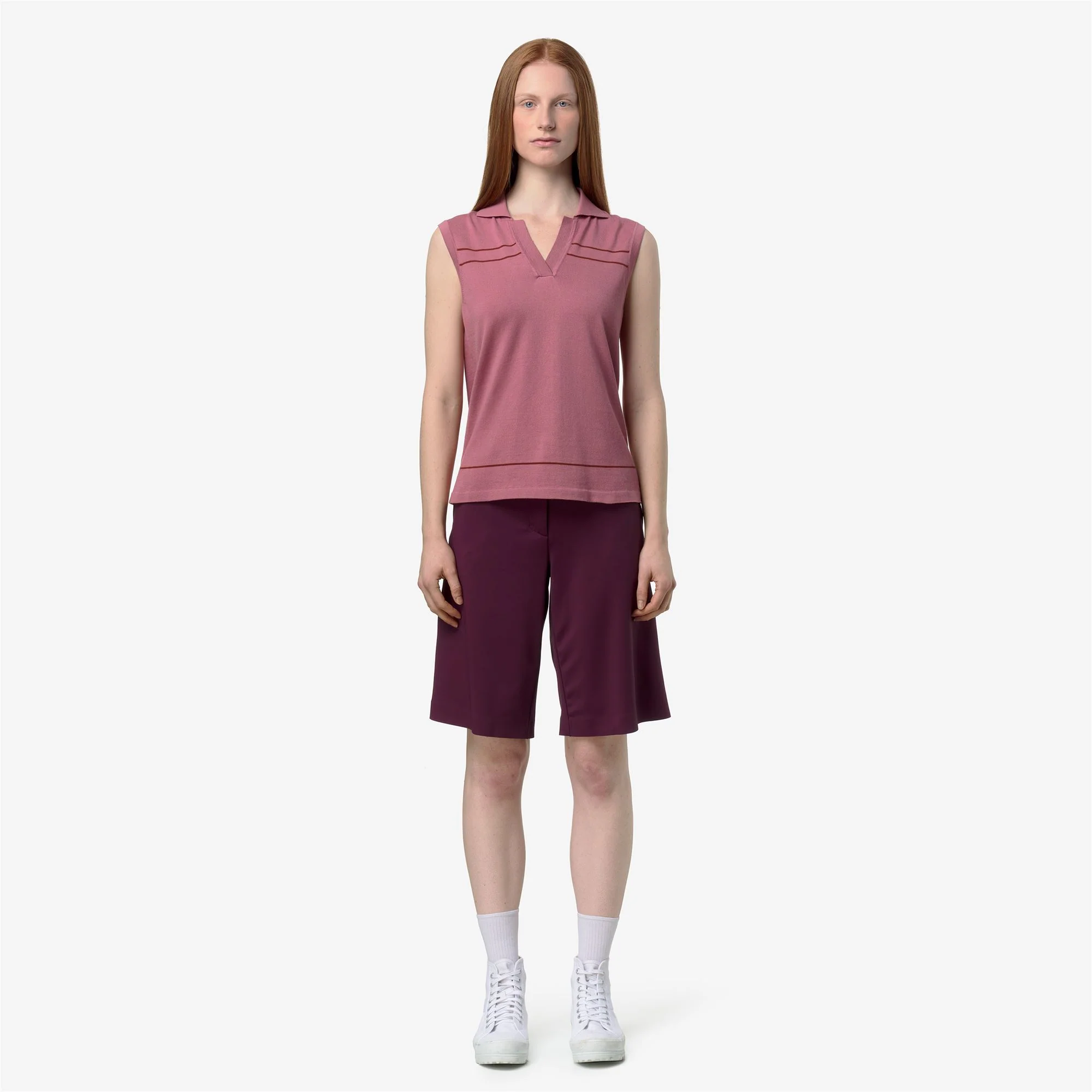 JALIGNE STRIPES - KNITWEAR - Vest - Woman - VIOLET PINKISH-BROWN REDDISH