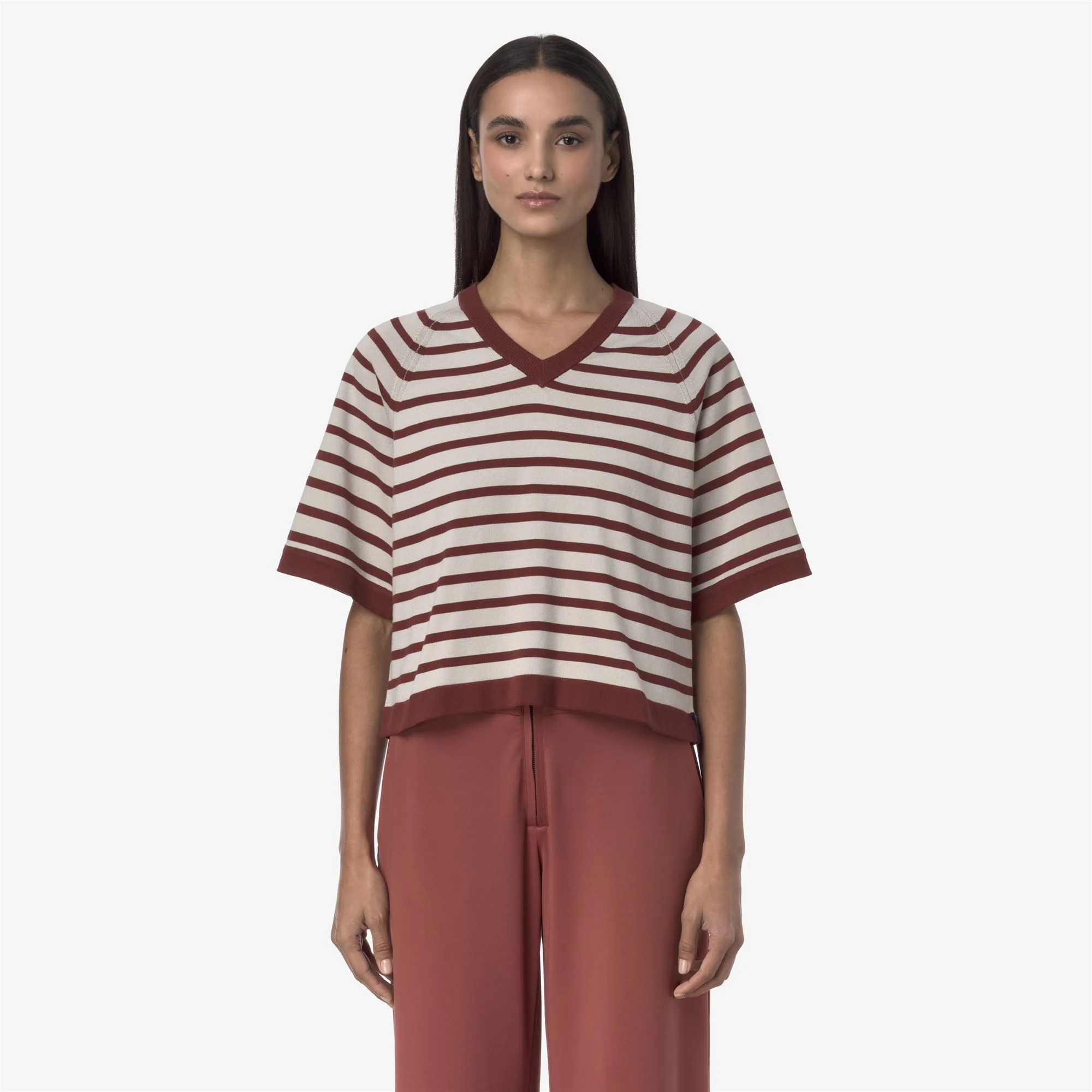 MAROL STRIPES - KNITWEAR - Pull Over - Woman - BEIGE LT-RED JASPER - Image 3