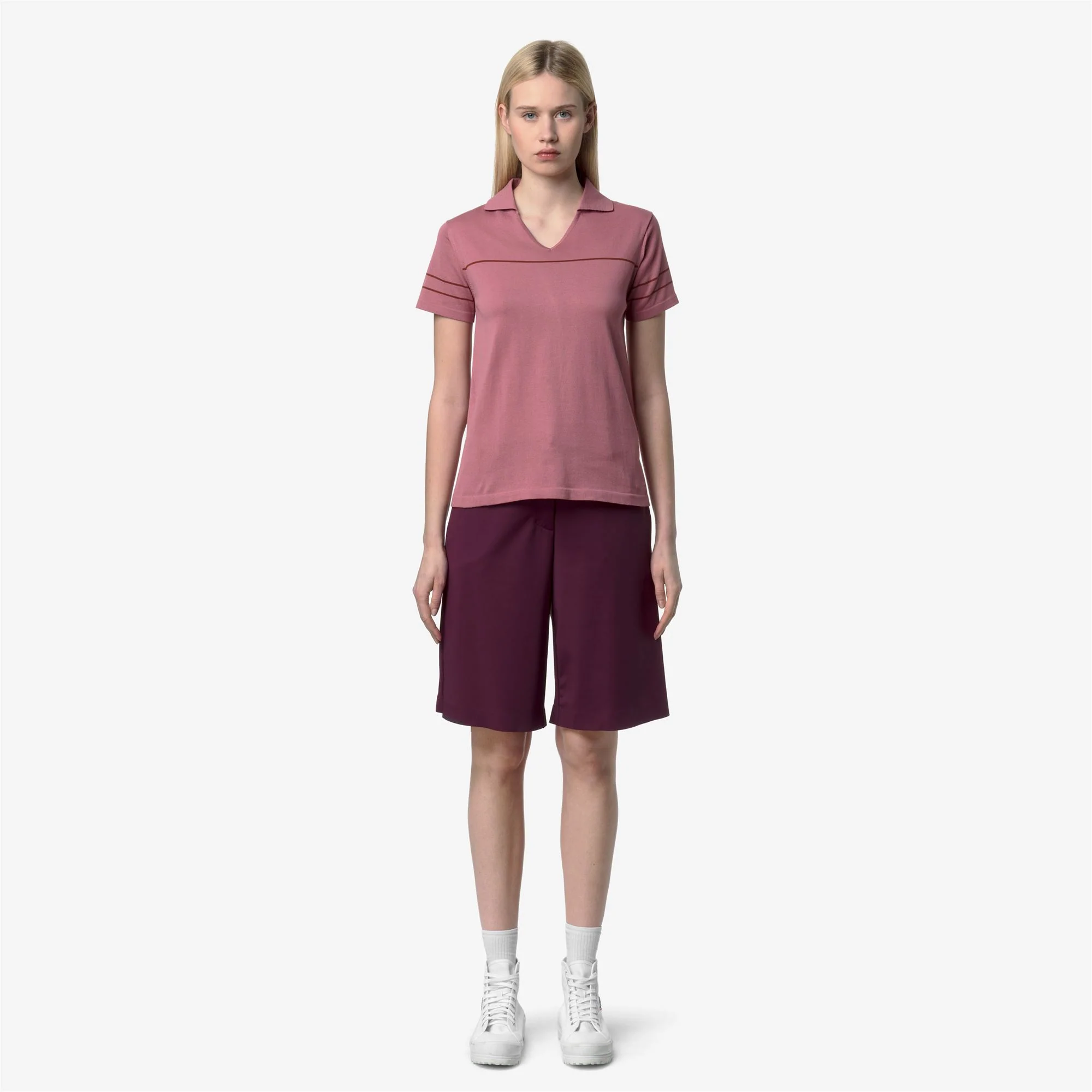 MAZARDY STRIPES - KNITWEAR - Polo - Woman - VIOLET PINKISH-BROWN REDDISH