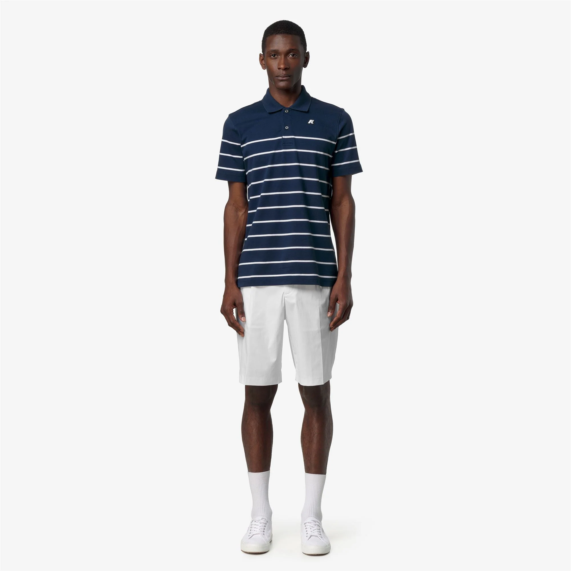 LAYO-FRENCH JERSEY YARN DYED - Polo Shirts - Polo - Man - BLUE INSIGNIA-WHITE