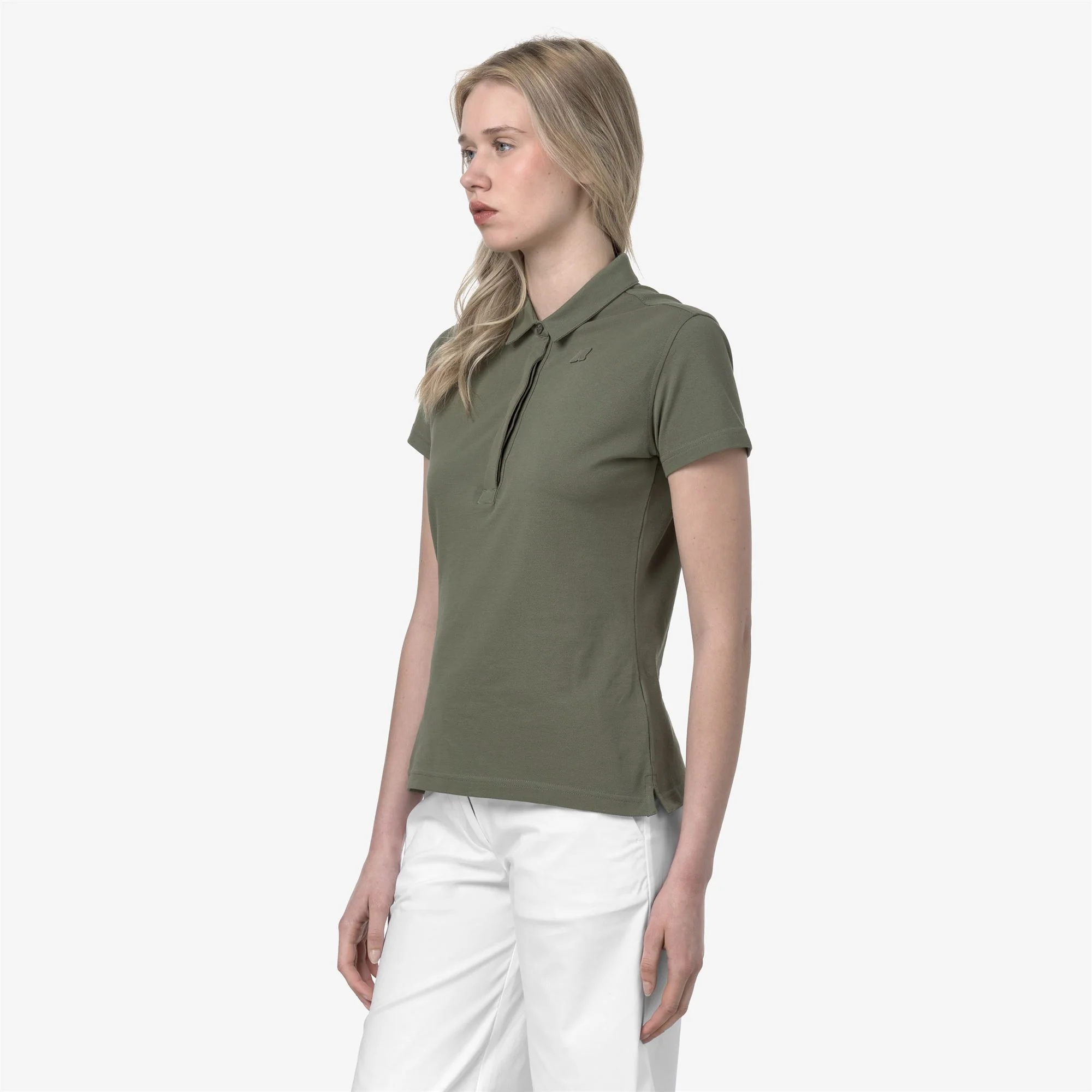 AMEDEA PIQUE SLIM - Polo Shirts - Polo - Woman - GREEN LICHEN - Image 2