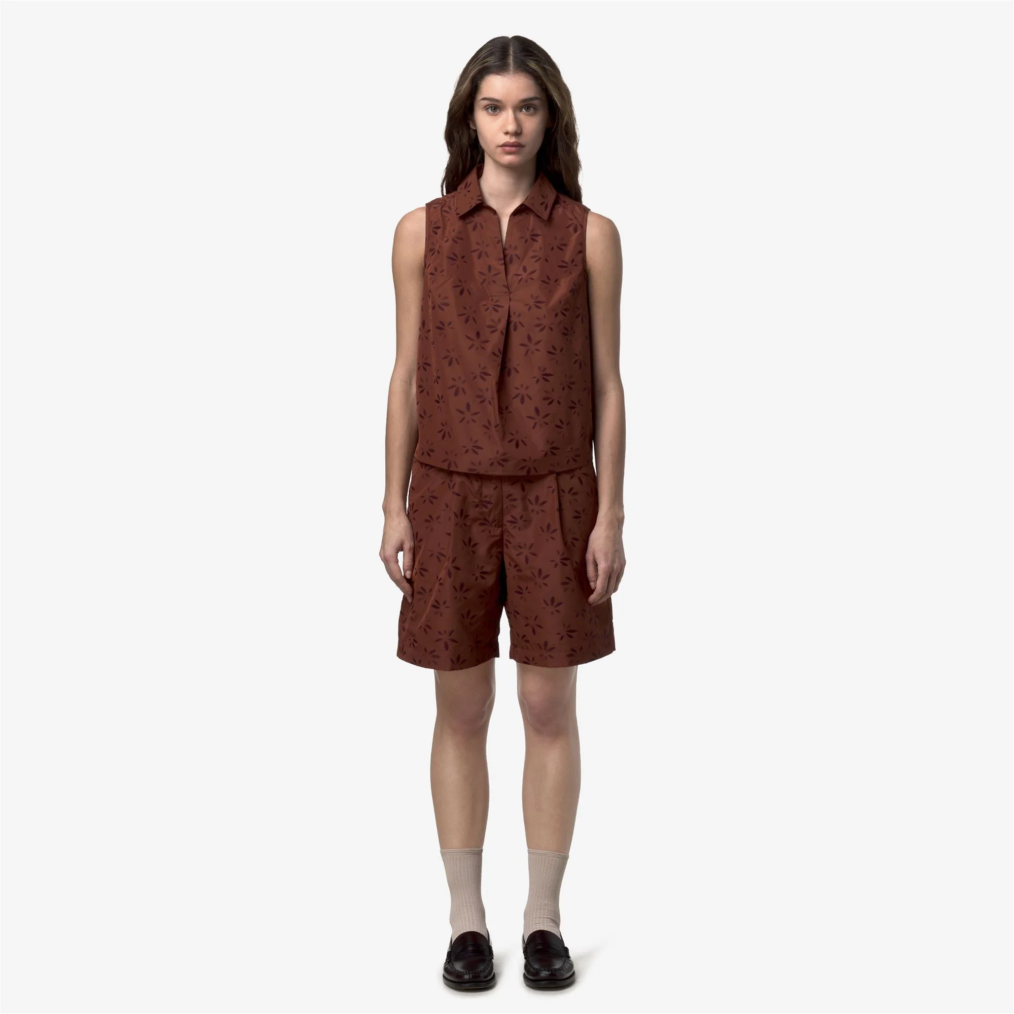 LAROSE EMBY JACQUARD - Shorts - Sport Shorts - Woman - BROWN-VIOLET JACQUARD - Image 5