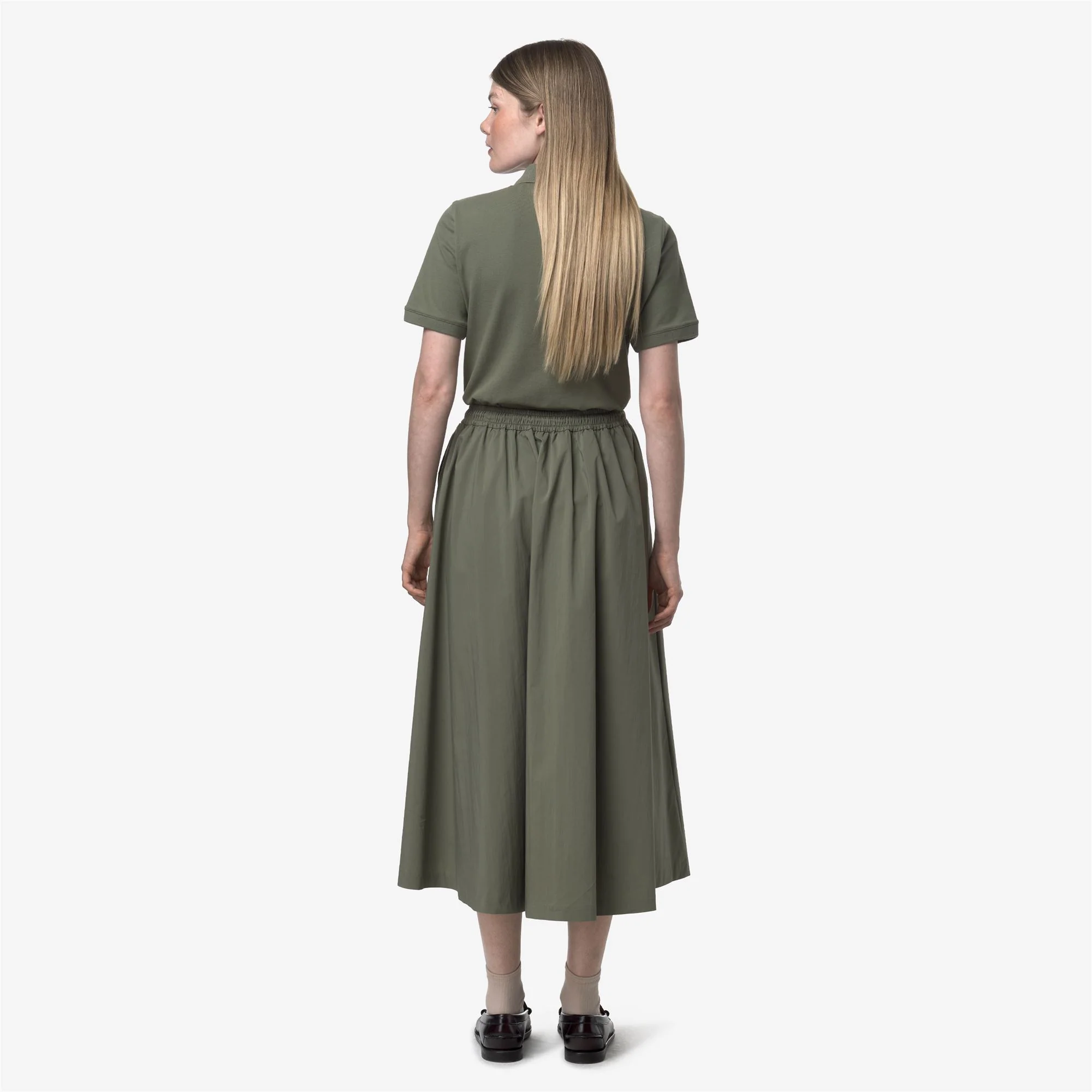 MOSELLA LIGHT POPLIN TECH - Skirts - Long - Woman - GREEN LICHEN