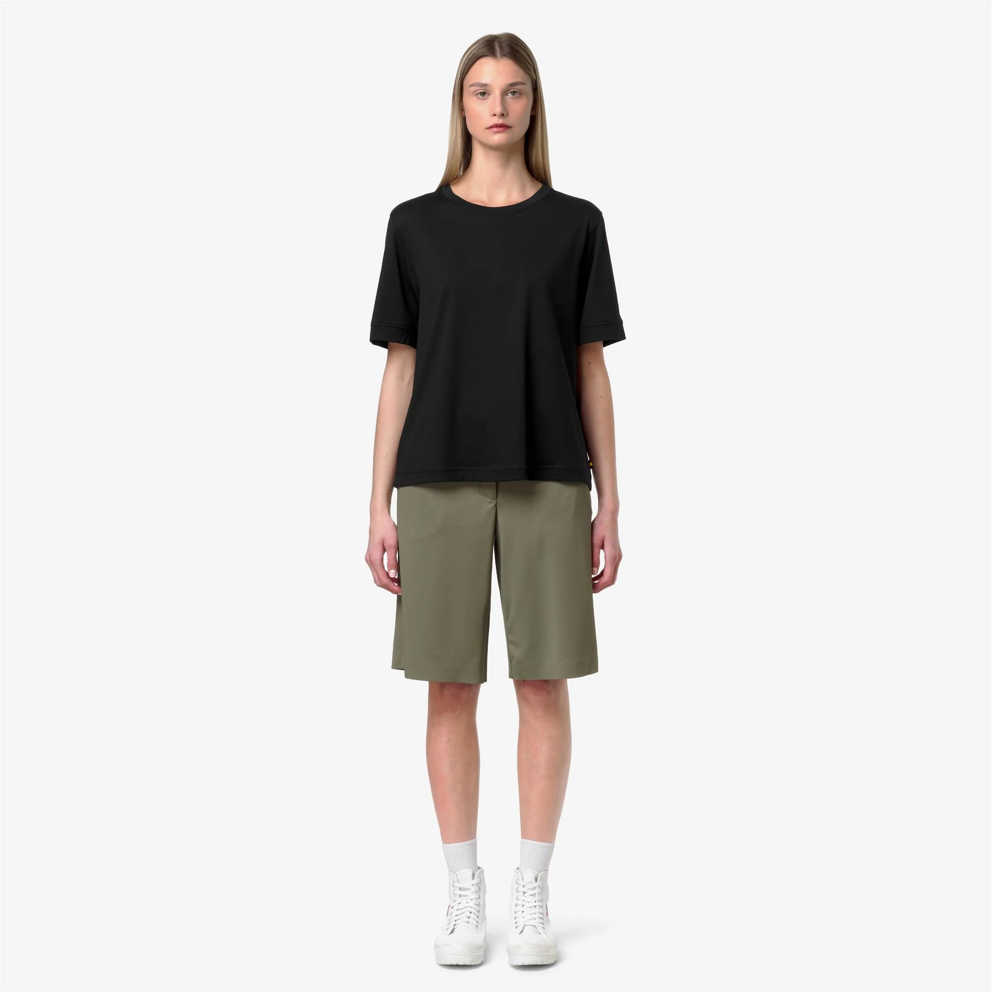 GABILLOU COTTON SILK - T-ShirtsTop - T-Shirt - Woman - BLACK PURE